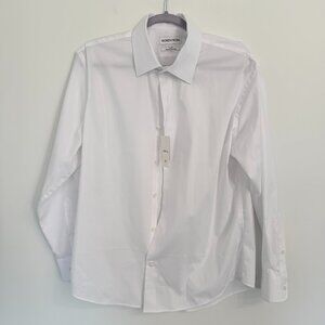 👔 **Nordstrom Trim Fit Premium Non-Iron White Dress Shirt – 16.5 / 32-33 – NWT*